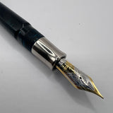 Visconti Wall Street Glittering Blue Celluloid Fountain Pen  - Fine 14kt Gold Nib