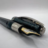 Visconti Wall Street Glittering Blue Celluloid Fountain Pen  - Fine 14kt Gold Nib