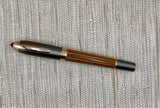 Tibaldi For Riva Limited Edition Roman Bronze Fountain Pen - Made of the same inlaid wood as the Riva Yacht maker - Medium 18kt Gold Nib