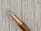 Tibaldi For Riva Limited Edition Roman Bronze Fountain Pen - Made of the same inlaid wood as the Riva Yacht maker - Medium 18kt Gold Nib
