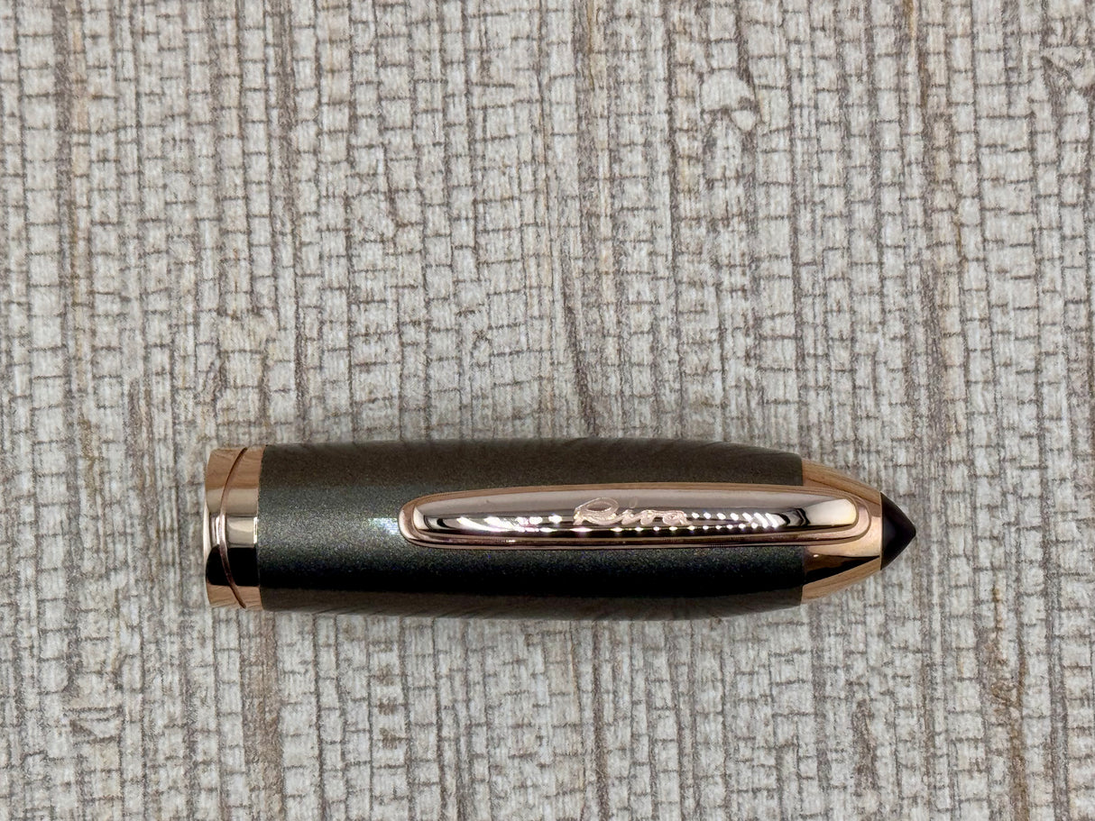 Tibaldi For Riva Limited Edition Roman Bronze Fountain Pen - Made of the same inlaid wood as the Riva Yacht maker - Medium 18kt Gold Nib
