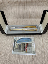 Elysee Finesse Bi-Color Silver & Gold Plated Set - Ballpoint Pen and Rollerball Pen