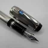 Montblanc Boheme Sterling Silver Barleycorn Retractable Nib Fountain Pen  - Medium 18kt Gold Nib