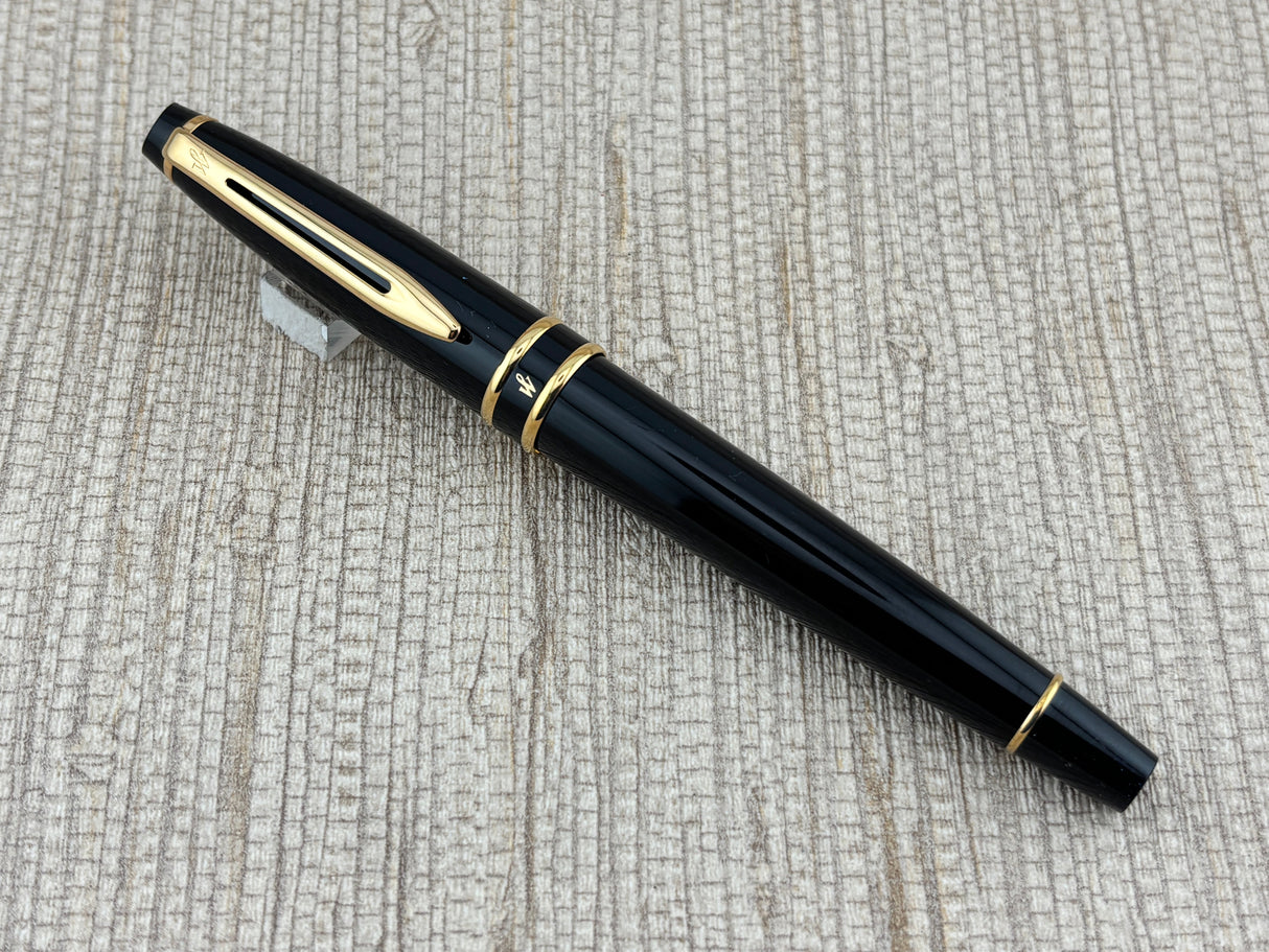 Waterman Expert Black Gold Trim  - Rollerball Pen