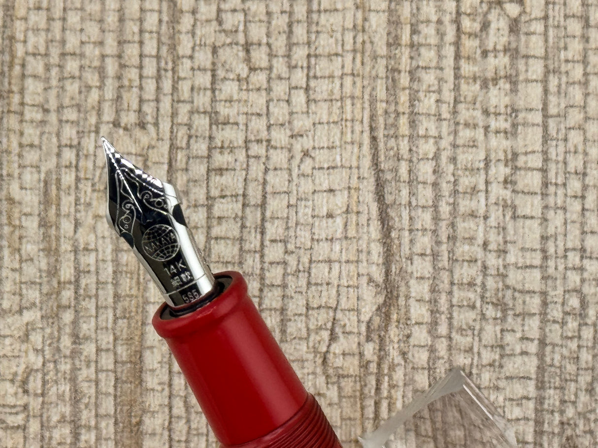 Nakaya Naka-ai Writer Shu Polished Rhodium clip Elastic nib !!- Fountain Pen