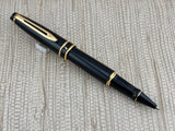 Waterman Expert Black Gold Trim  - Rollerball Pen