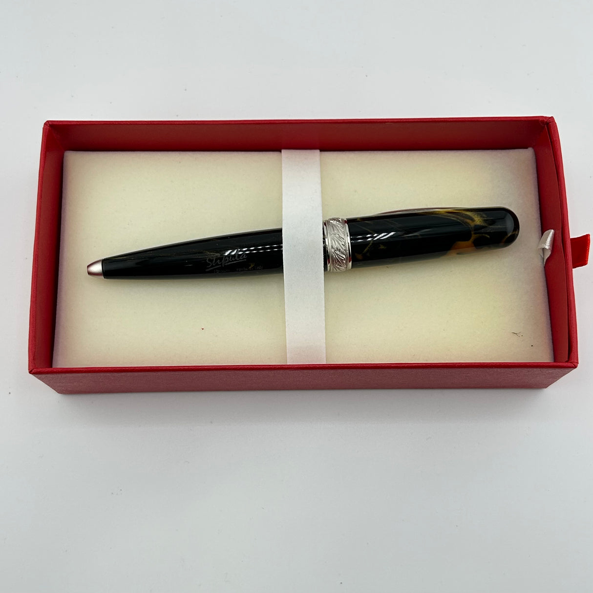 Stipula Etruria Magnifica Oronero Silver trim - Ball Pen