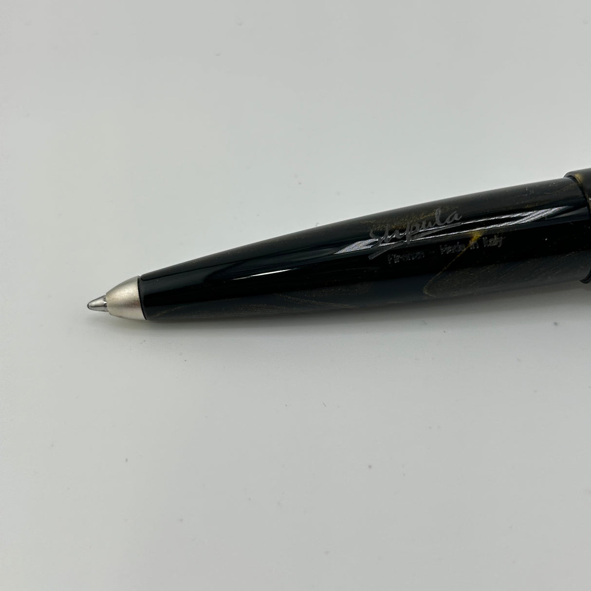 Stipula Etruria Magnifica Oronero Silver trim - Ball Pen