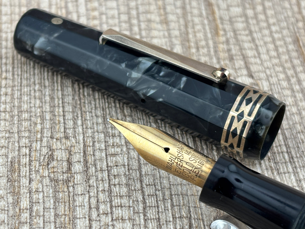 Wahl-Eversharp Doric Oversize Burma Pearl Grey Flexible nib -  Rare in this condition ! Fountain Pen ED