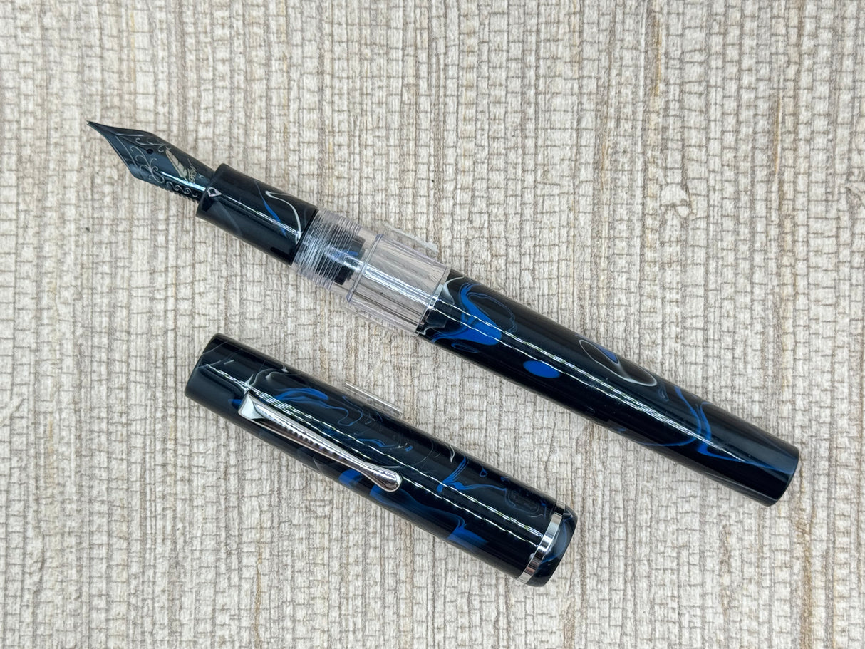 No Name Marbled Blue - Fountain Pen