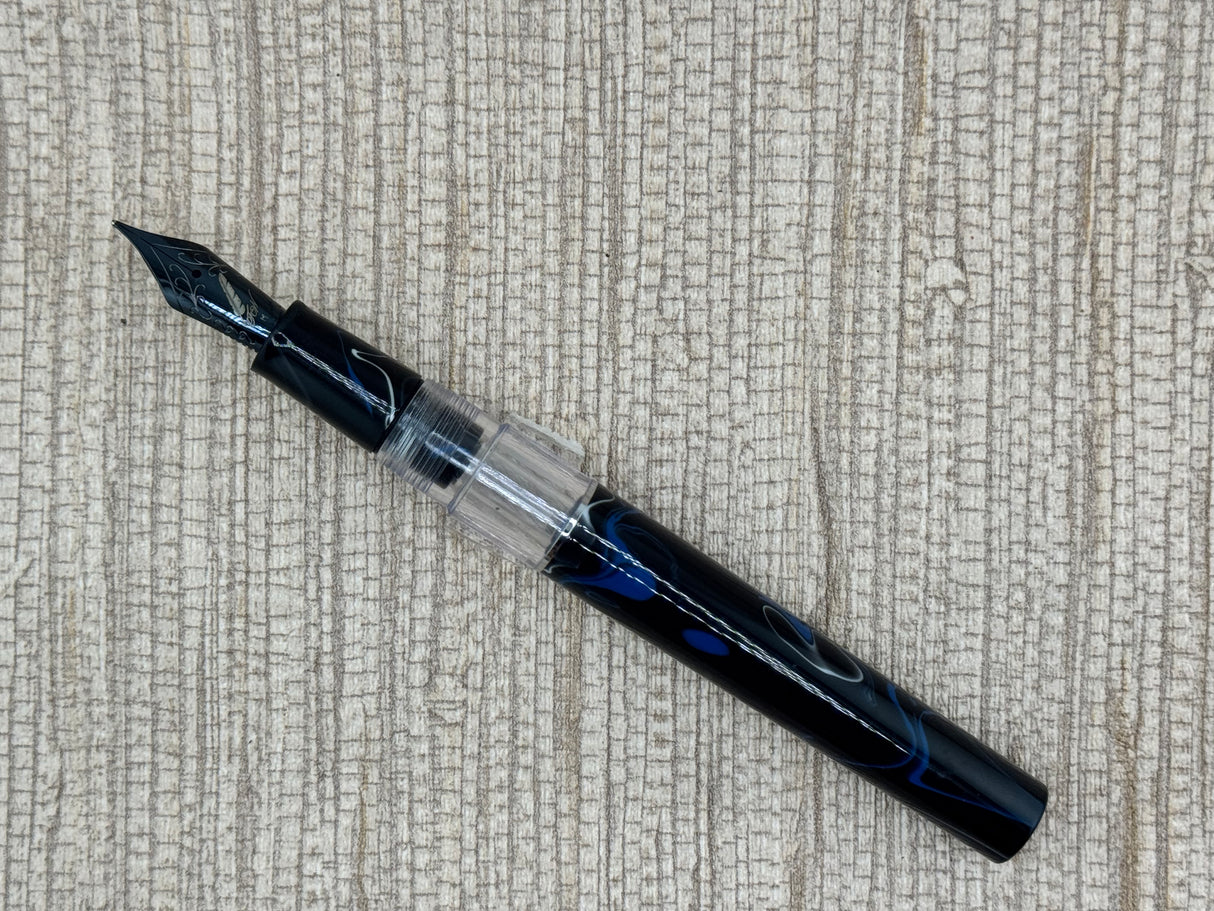 No Name Marbled Blue - Fountain Pen