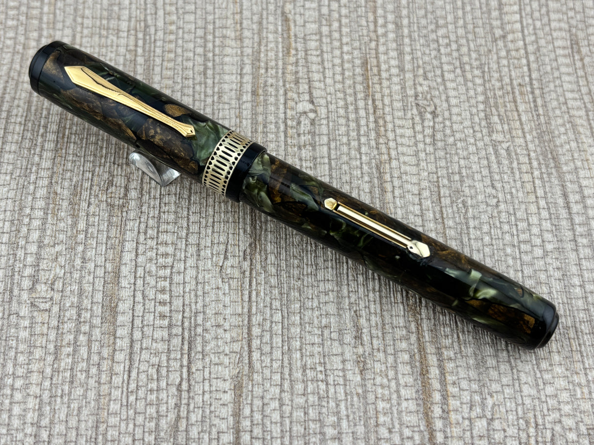 Waterman Patrician Moss Agate Rare In This Condition! - Fountain Pen