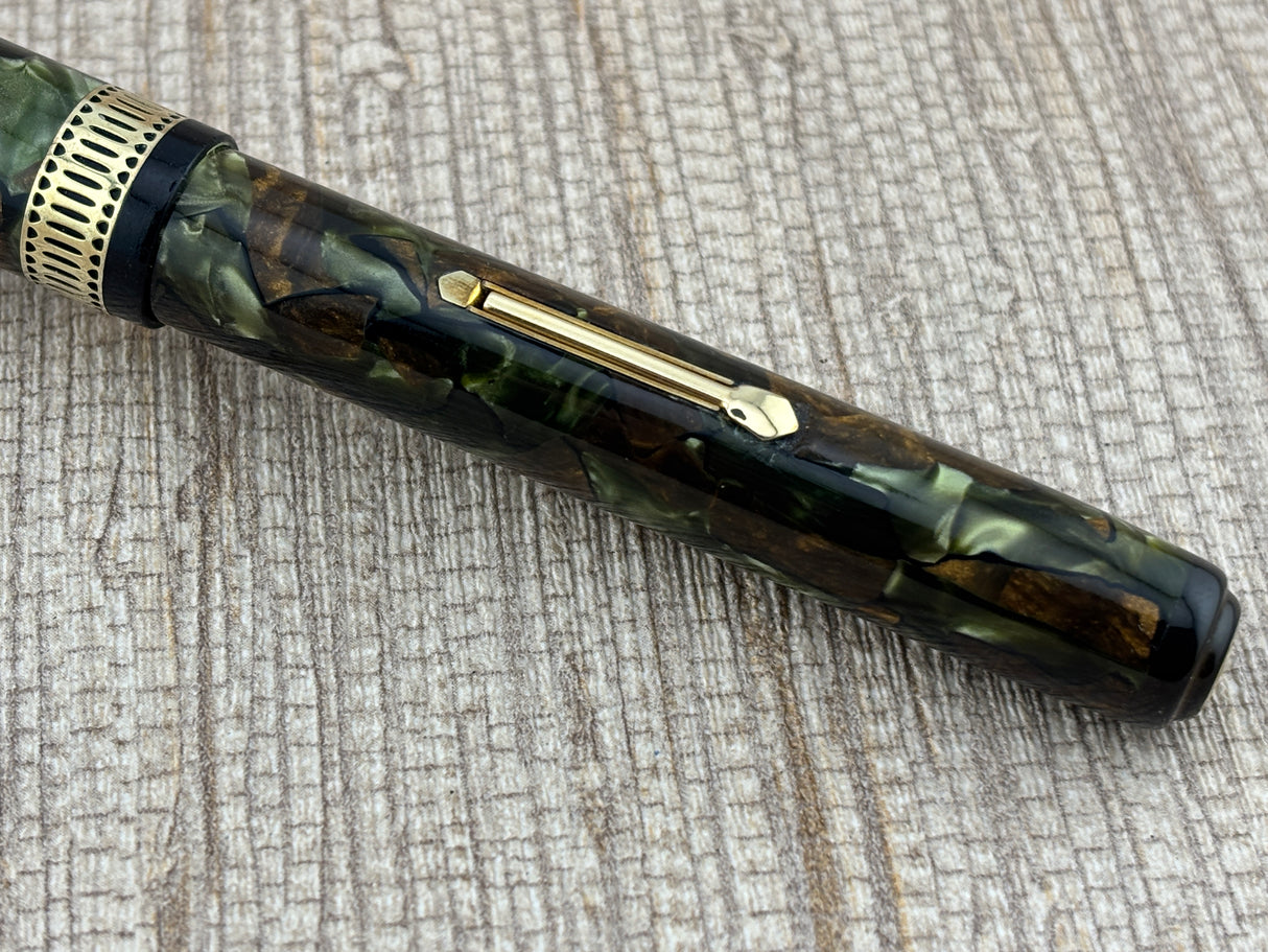 Waterman Patrician Moss Agate Rare In This Condition! - Fountain Pen
