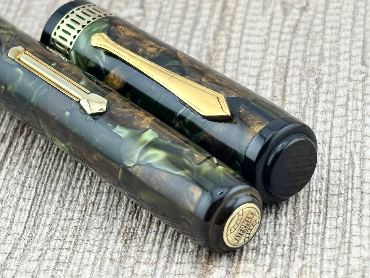 Waterman Patrician Moss Agate Rare In This Condition! - Fountain Pen