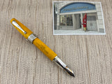 Montegrappa Extra Lustrous Yellow Celluloid  Large Gold Nib #8 Fountain Pen - Fine 18kt Gold Nib