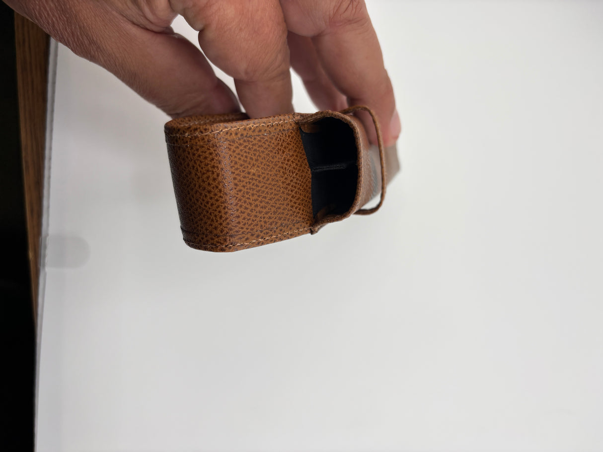 Pen Pouch leather Grain Brown fits 2 pens