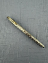 Waterman CF Crocodile Finish Full Sterling Silver 925 Made in France 18k Gold Nib - Fountain Pen