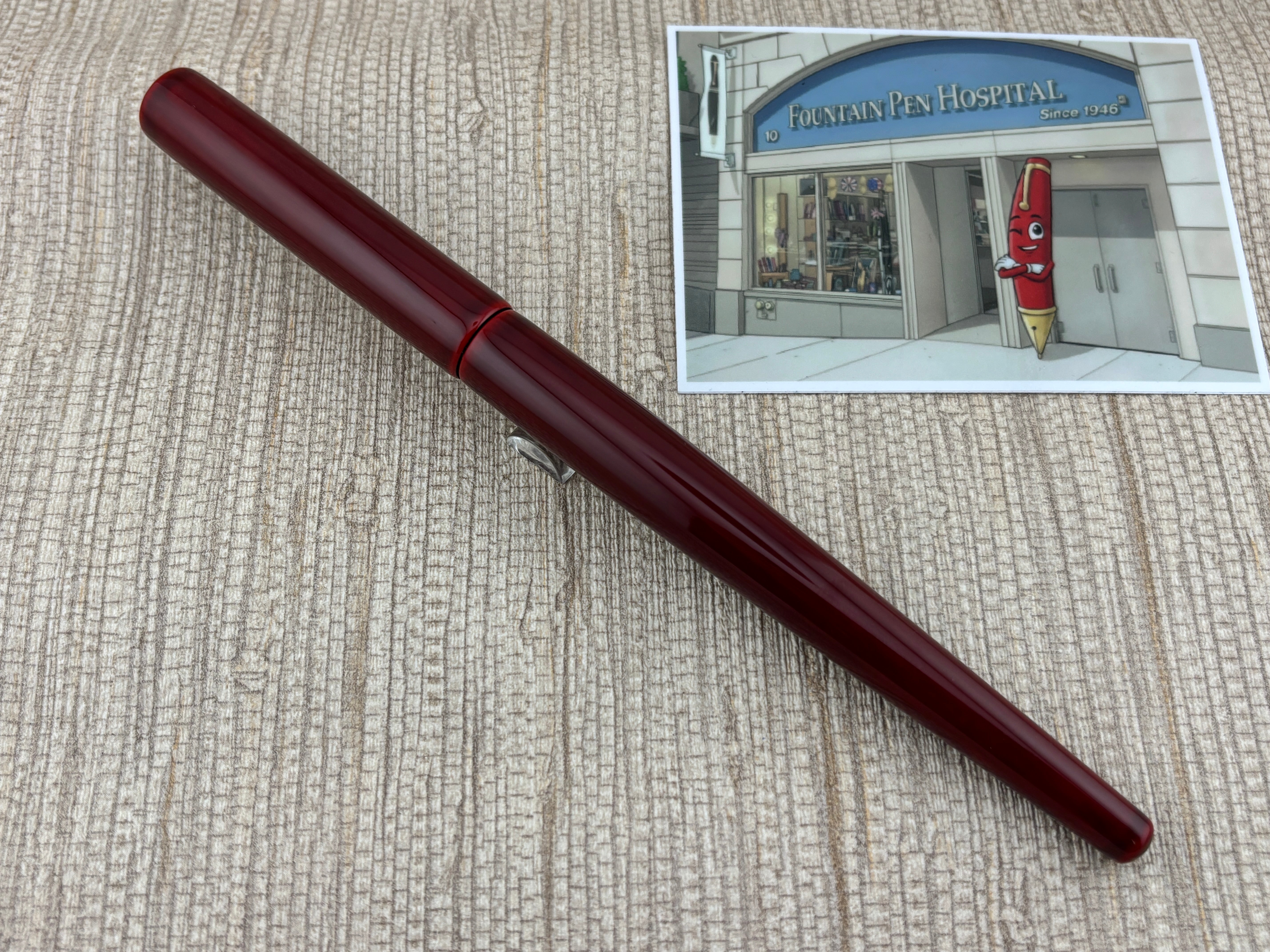Nakaya Desk Pen Aka Tamenuri New Condition Extra Broad Stub Nib