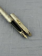 Waterman CF Crocodile Finish Full Sterling Silver 925 Made in France 18k Gold Nib - Fountain Pen
