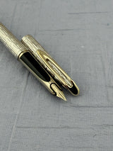 Waterman CF Crocodile Finish Full Sterling Silver 925 Made in France 18k Gold Nib - Fountain Pen