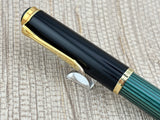Pelikan R400 Green Stripes Circa 1985 Marked West Germany - Rollerball Pen