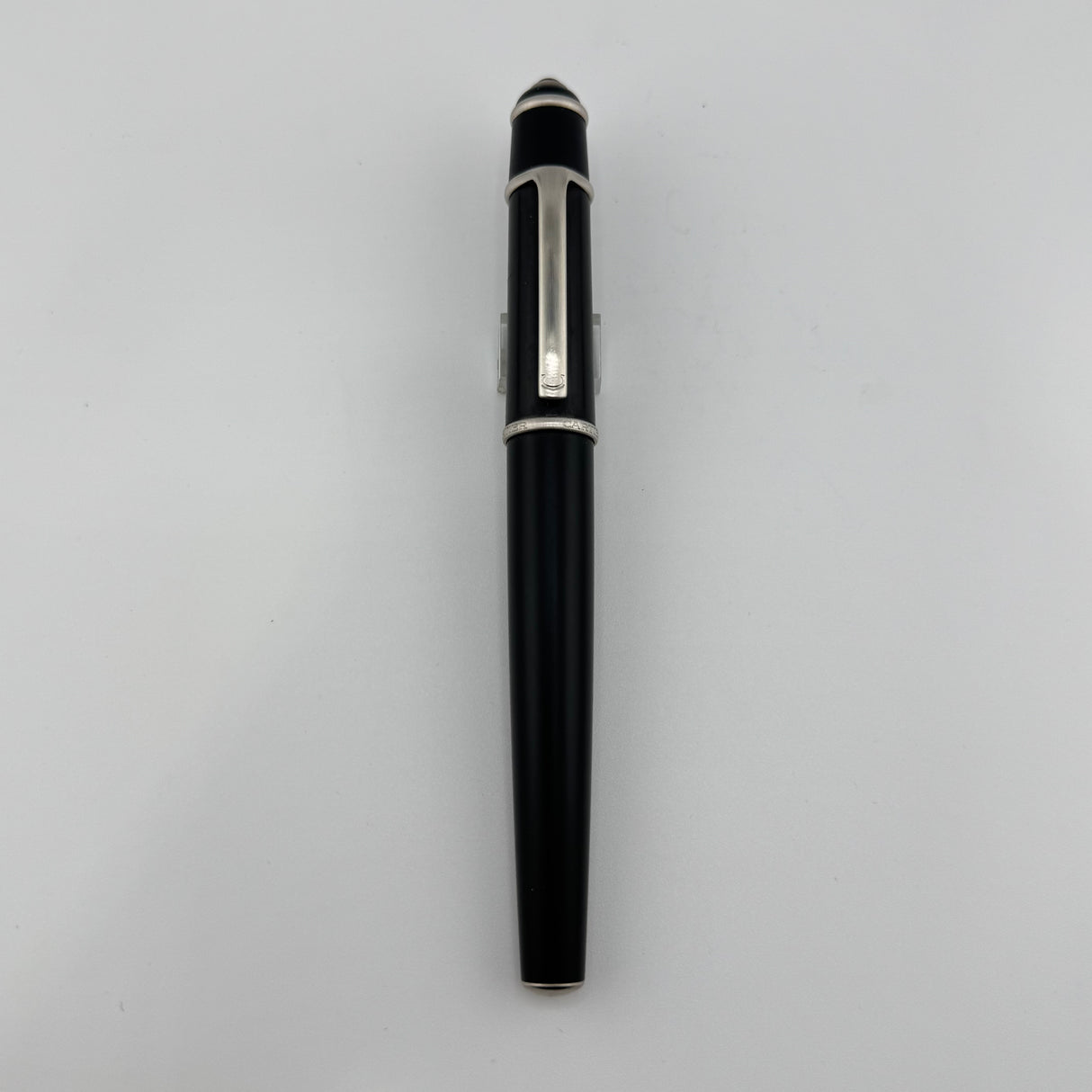 Cartier Diabolo Largest size Black matte Lacquer Silver Matte trim  - Fountain Pen