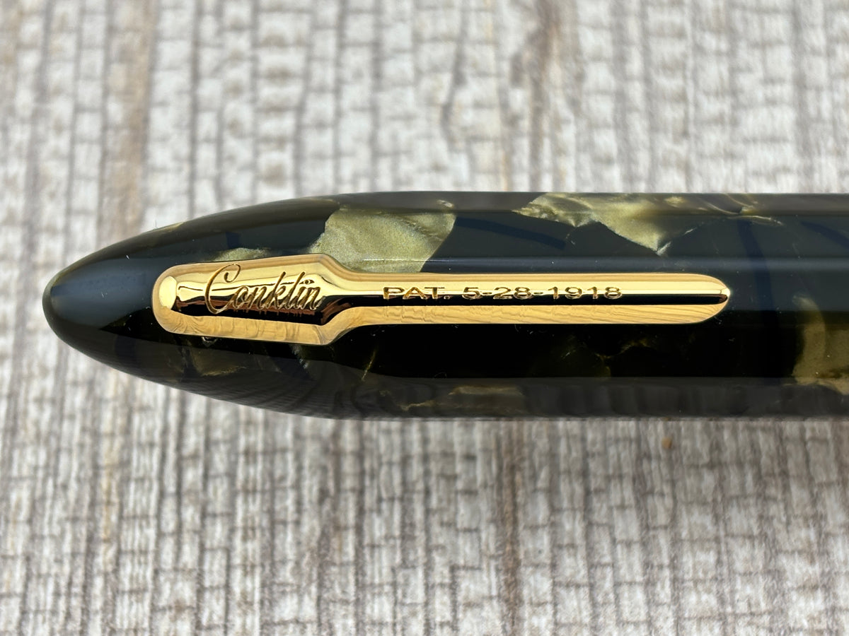 Conklin Nozac Green Saft Celluloid Limited Edition  Fountain Pen - Flexible Medium 14kt Gold Nib