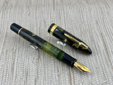 Conklin Nozac Green Saft Celluloid Limited Edition  Fountain Pen - Flexible Medium 14kt Gold Nib