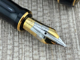 Parker Duofold Centennial (Largest Size) Black Gold-Plated Trim Fountain Pen -  Medium 18kt Gold Nib