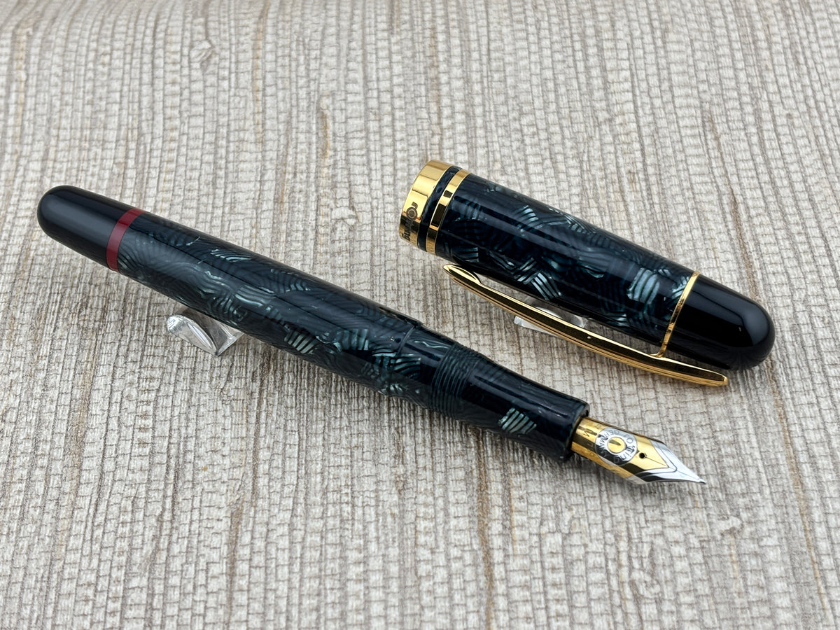 Rotring ("Red Ring" in German) Tintenkuli "1928" Celluloid Limited Edition Fountain Pen Celebrating 70 Years of Rotring Pen Production - Medium 18kt Gold Nib + an Interchangeable Stylographic Tubular Point