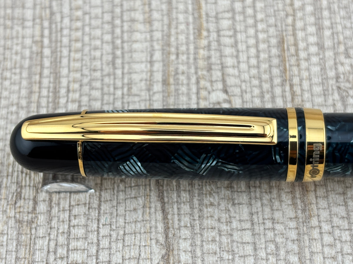 Rotring ("Red Ring" in German) Tintenkuli "1928" Celluloid Limited Edition Fountain Pen Celebrating 70 Years of Rotring Pen Production - Medium 18kt Gold Nib + an Interchangeable Stylographic Tubular Point