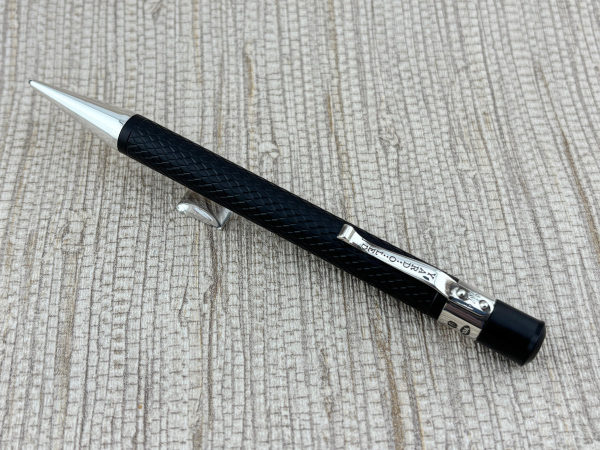 Yard O Led Diplomat Black Chased Ebonite/Sterling Silver Trim Mechanical Pencil 1.1mm