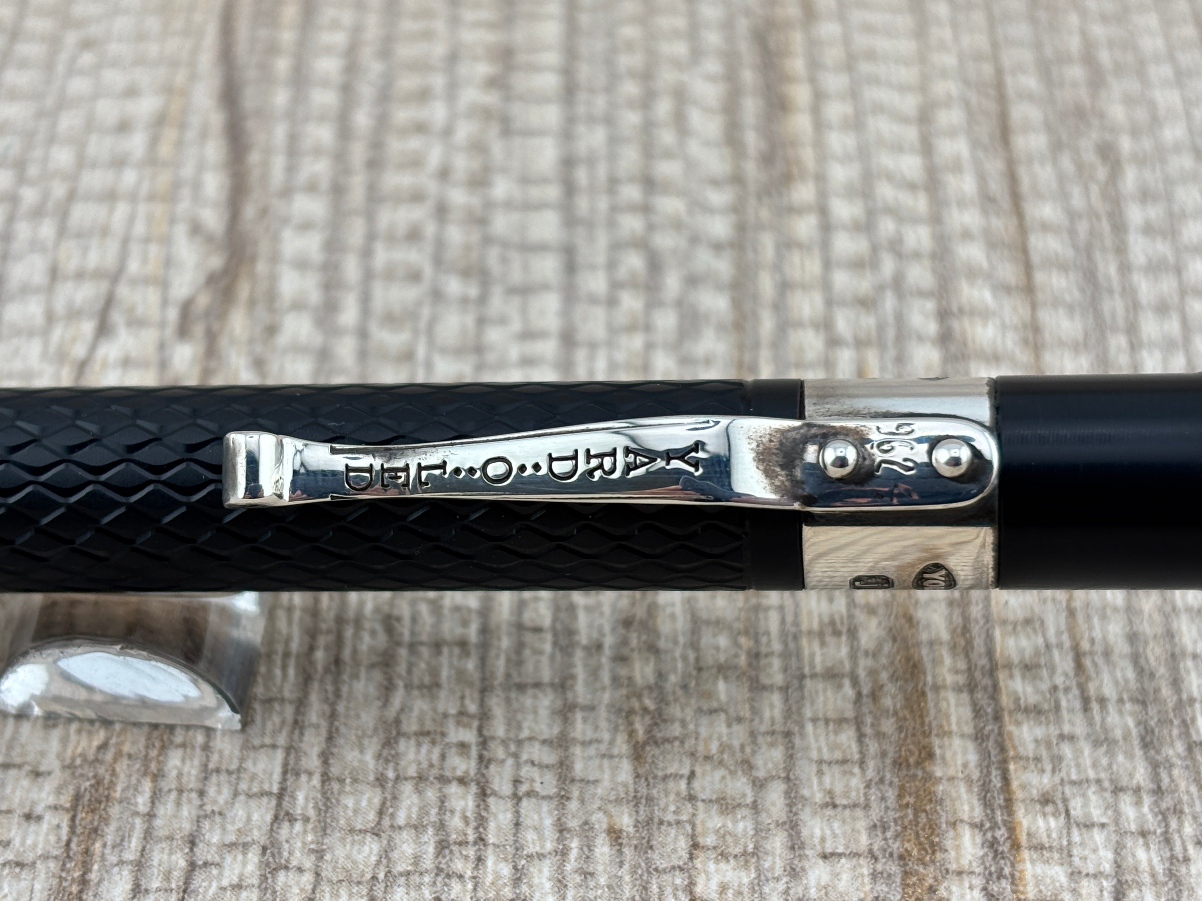 Yard O Led Diplomat Black Chased Ebonite/Sterling Silver Trim