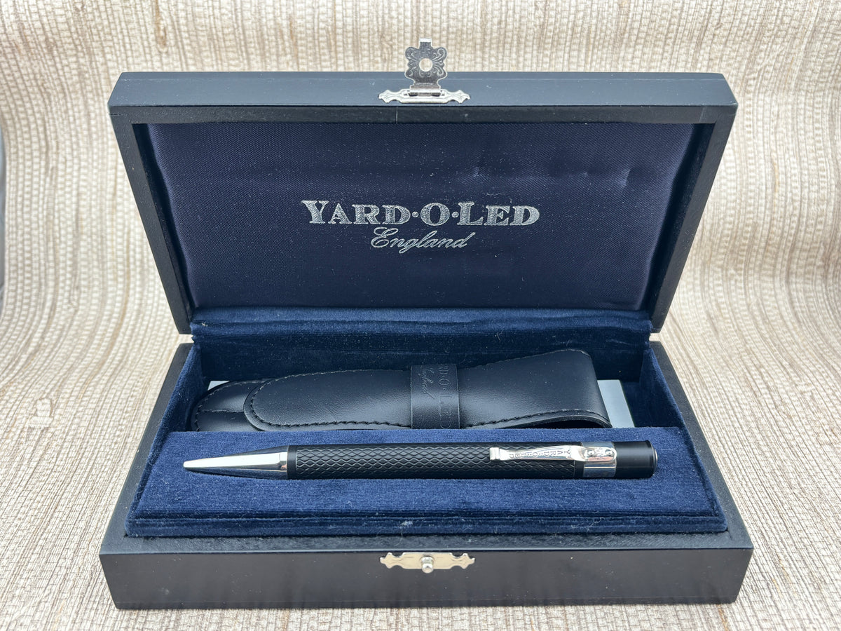 Yard O Led Diplomat Black Chased Ebonite/Sterling Silver Trim Mechanical Pencil 1.1mm