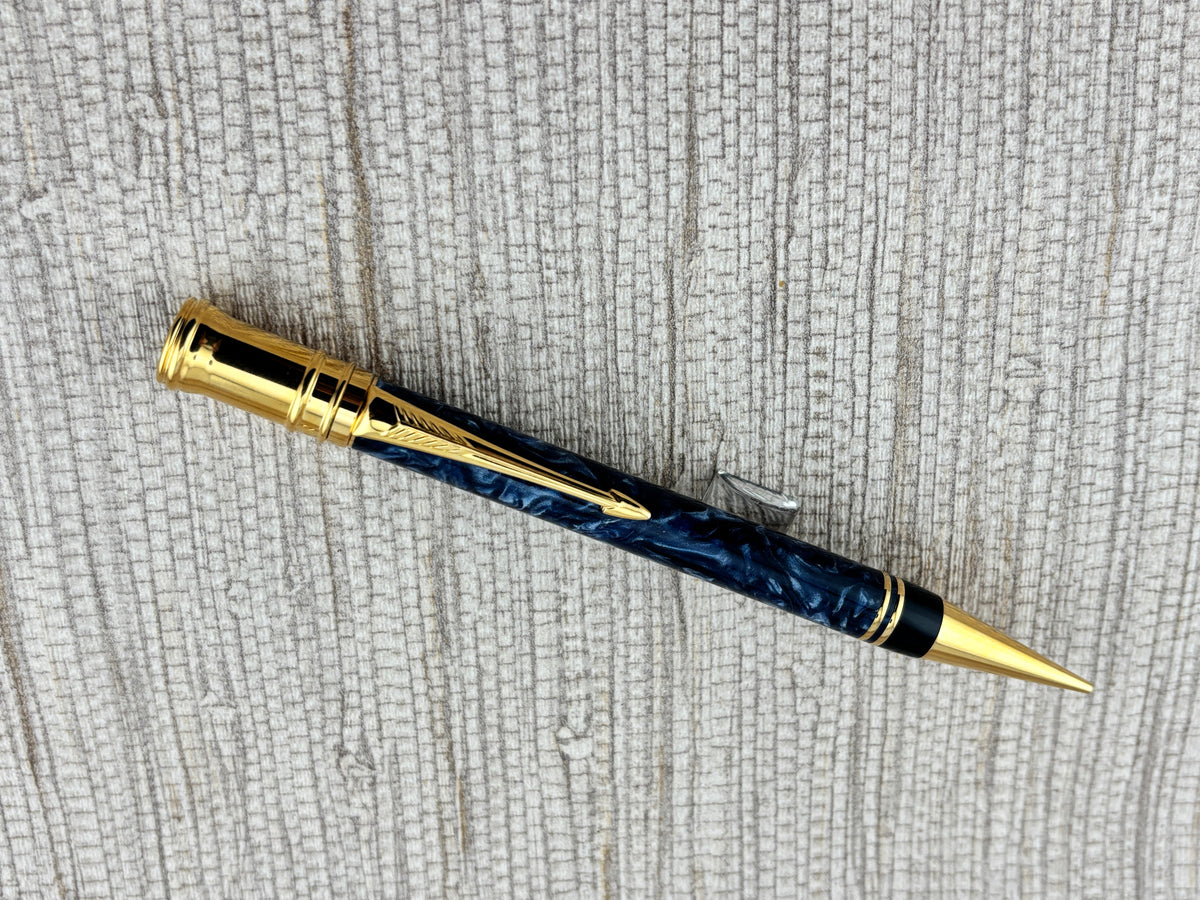 Parker Duofold Marbled Blue Mechanical Pencil 0.9mm (Circa 1992)