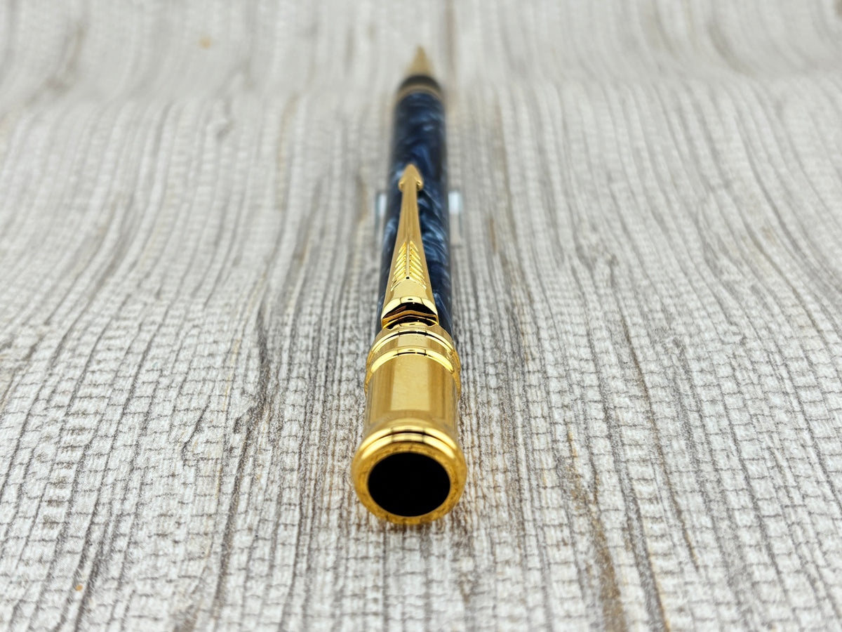 Parker Duofold Marbled Blue Mechanical Pencil 0.9mm (Circa 1992)