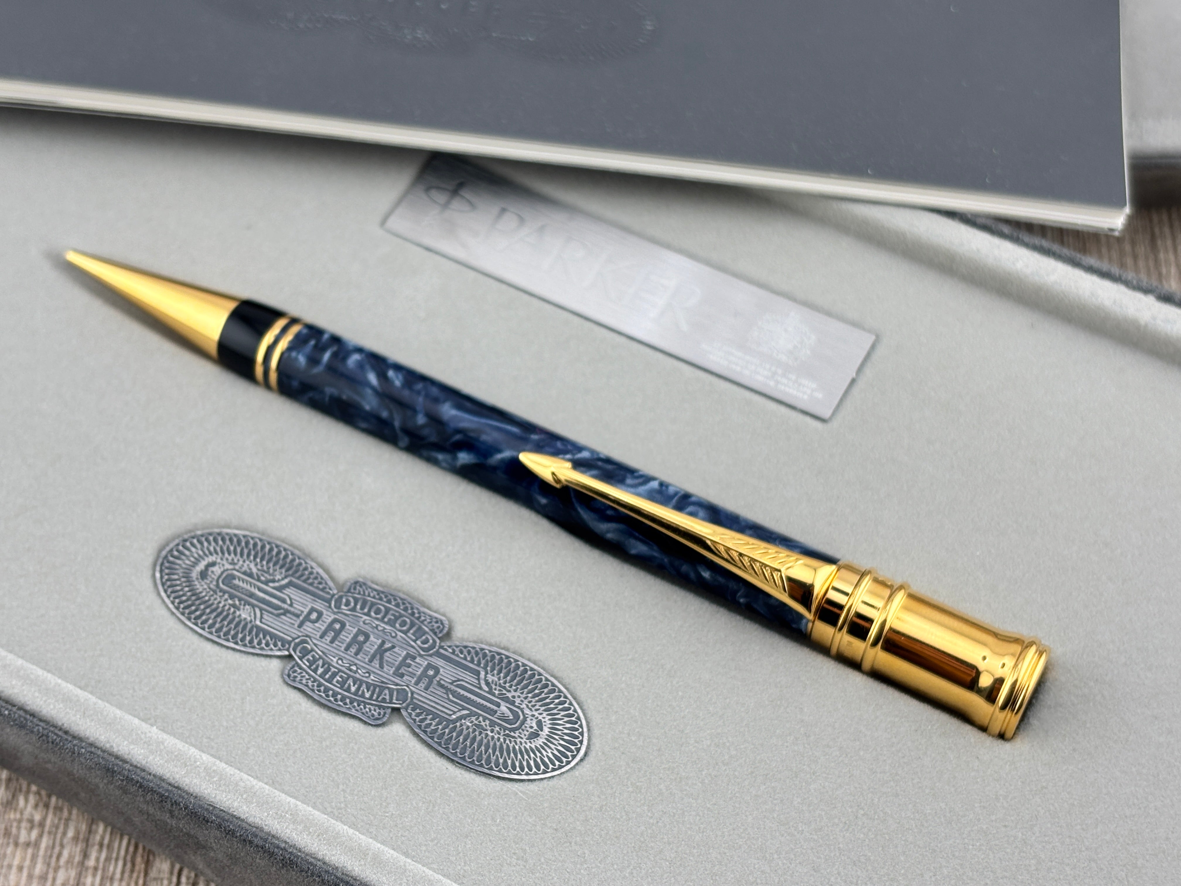 Parker Duofold Marbled Blue Mechanical Pencil 0.9mm (Circa 1992