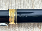 OMAS Magnum Oversized Black #360 Triangulated Fountain Pen - Medium 18kt Gold Nib - Circa 1999 - MINT!