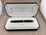 OMAS Magnum Oversized Black #360 Triangulated Fountain Pen - Medium 18kt Gold Nib - Circa 1999 - MINT!