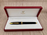 Cartier Louis Cartier Black Godron Fluted Fountain Pen - Medium 18kt Gold Nib