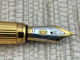 Cartier Louis Cartier Black Godron Fluted Fountain Pen - Medium 18kt Gold Nib