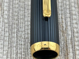Cartier Louis Cartier Black Godron Fluted Fountain Pen - Medium 18kt Gold Nib
