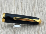 Cartier Louis Cartier Black Godron Fluted Fountain Pen - Medium 18kt Gold Nib