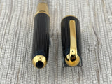 Cartier Louis Cartier Black Godron Fluted Fountain Pen - Medium 18kt Gold Nib