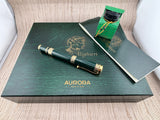 Aurora Dante Alighieri Green Lacquered Limited Edition Fountain Pen - Medium 18kt Gold Nib