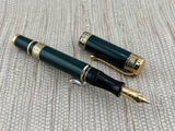 Aurora Dante Alighieri Green Lacquered Limited Edition Fountain Pen - Medium 18kt Gold Nib