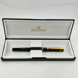 Vintage Diplomat Attache Black Gold Trim - Roller Ball