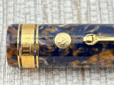 ASC Armando Simoni Club Ogiva Extra Blue Saffron Celluloid Special  Edition  Fountain Pen - Medium 18kt Gold Nib
