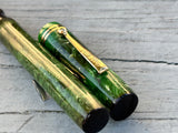 Gold Bond Green jade Stonite  - Fountain Pen