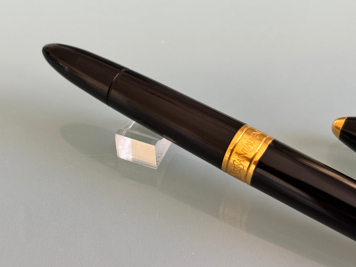 Yves St Laurent Black gold trim Made in France - Roller Ball